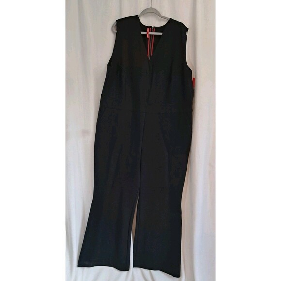 SPANX Perfect Sleeveless Jumpsuit Black Back Zipper Wide Leg Size 3X - Picture 5 of 12
